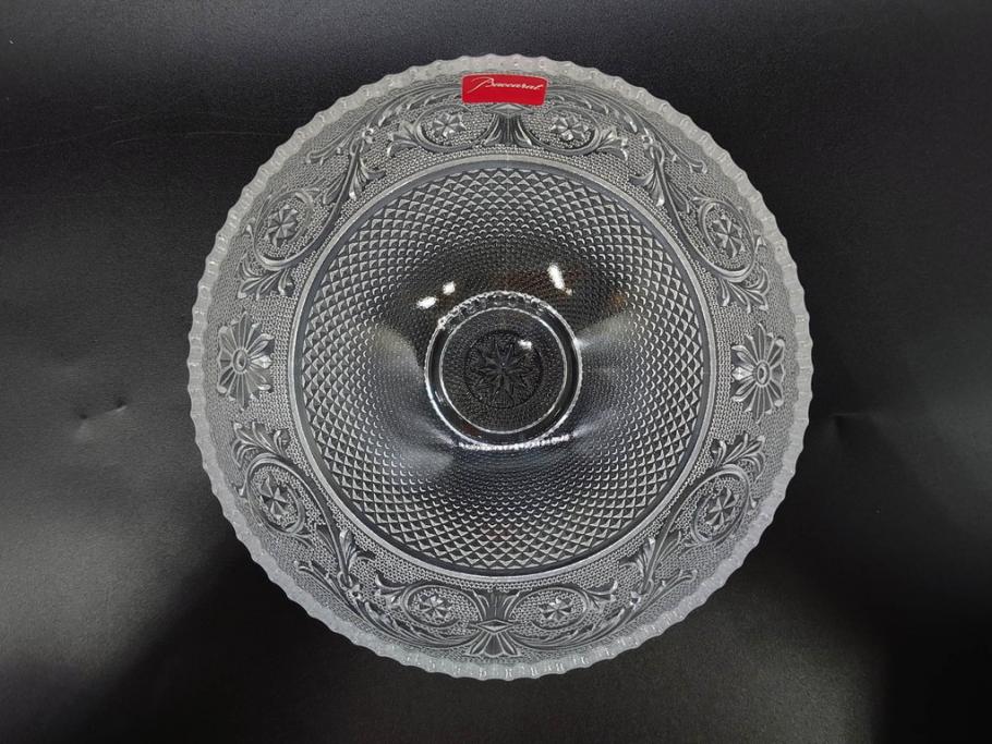 フランス　Baccarat　バカラ　エトナ(2011年・日本限定)　ARABESQUE SMALL BOWL(アラベスク スモール ボウル)　繊細なカッティングが煌めくタンブラー&ボウル(フルレッドクリスタルガラス、ロックグラス、コップ、グラス、小鉢、共箱付き)(R-079054)
