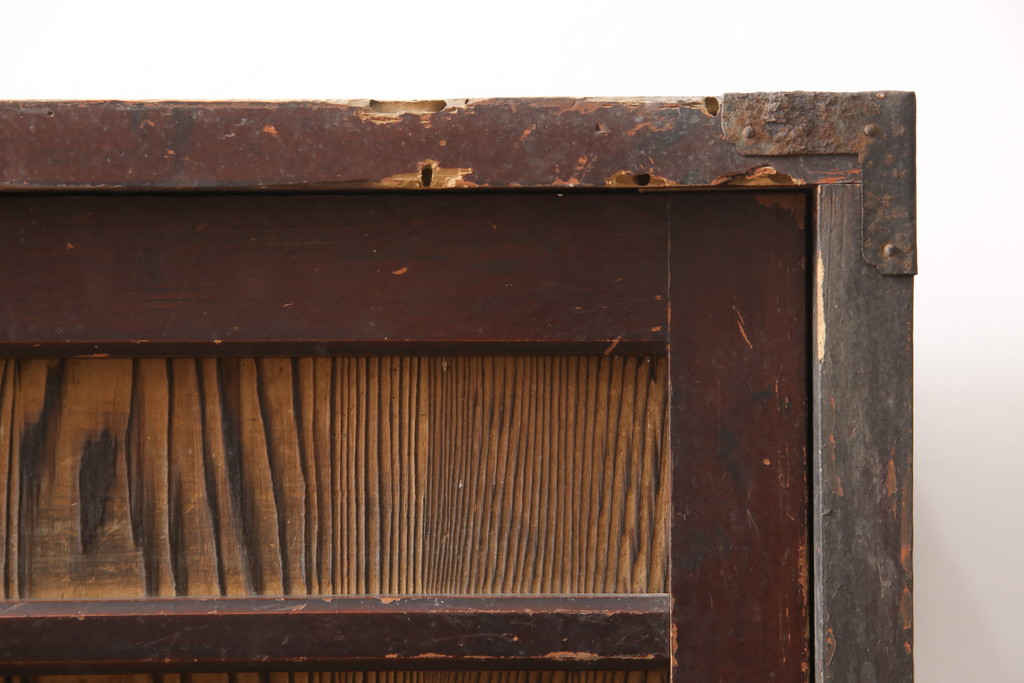和製アンティーク　ヒノキ材・スギ材　渋みのある佇まいが魅力的な松本帳場箪笥(和たんす、引き出し、収納棚、戸棚)(R-054638)