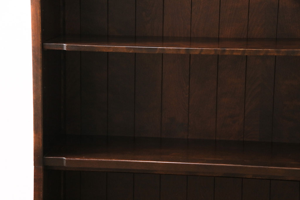 中古　北海道民芸家具　和・洋どちらの空間にも馴染みやすいシックなブックケース(本棚、収納棚)(定価約22万円)(R-047951)