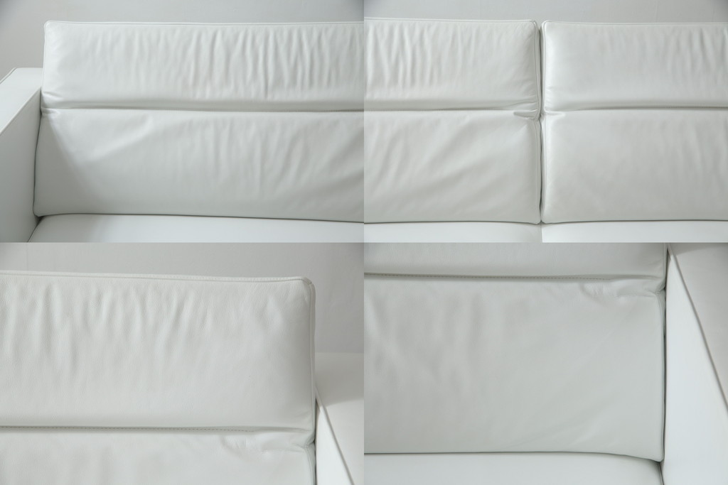 中古　美品　リーン・ロゼ(ligne roset)　Urbani　本革(レザー)　高級感漂う佇まいが魅力の大きな3人掛けソファ(リーンロゼ、三人掛け、3P、トリプルソファ、アームソファ)(R-068153)