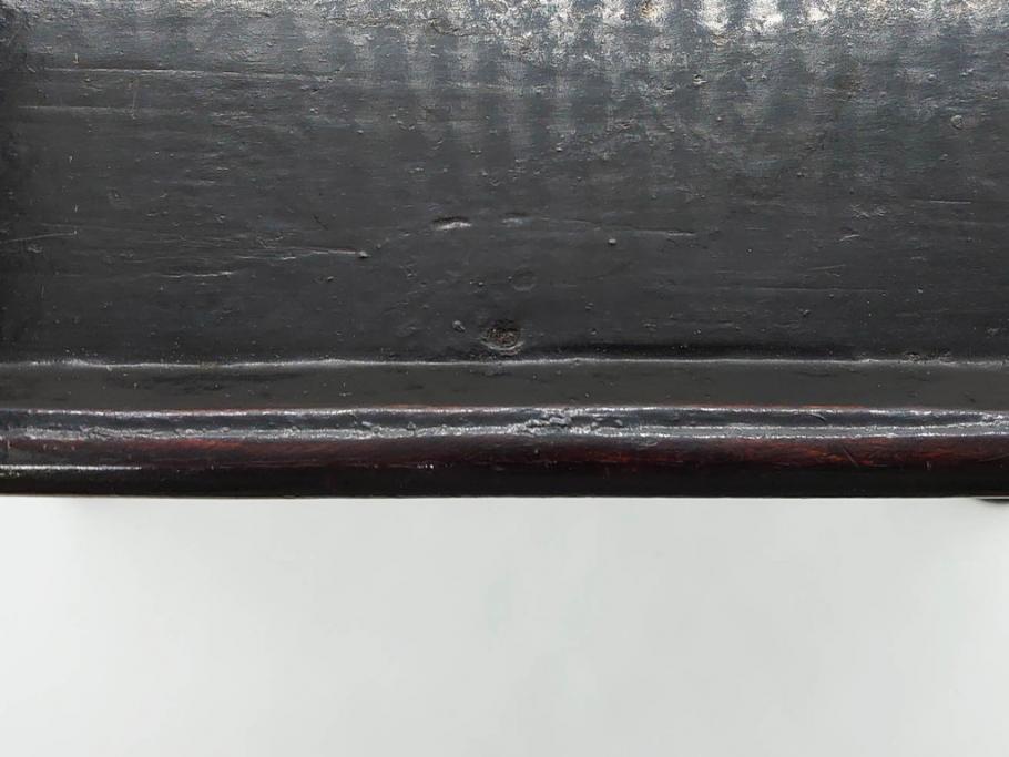 時代物　李朝　シンプルで使い勝手の良い角膳(お膳、木製、脚付き、朝鮮美術、飾り台、四角)(R-079106)