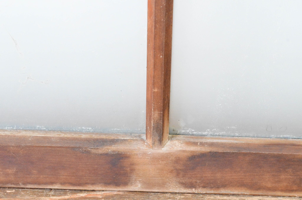 アンティーク建具　レトロな空間を引き立たせるガラス窓2枚セット(引き戸、ガラス戸)(R-064991)