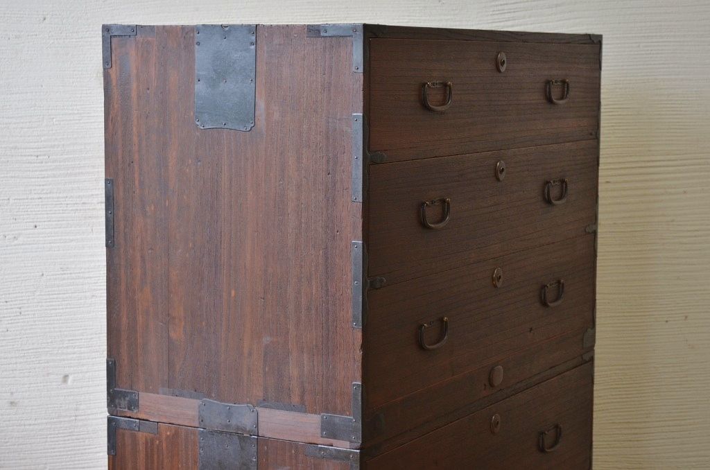アンティーク家具　☆古いお家の二段重ね時代箪笥(チェスト)　