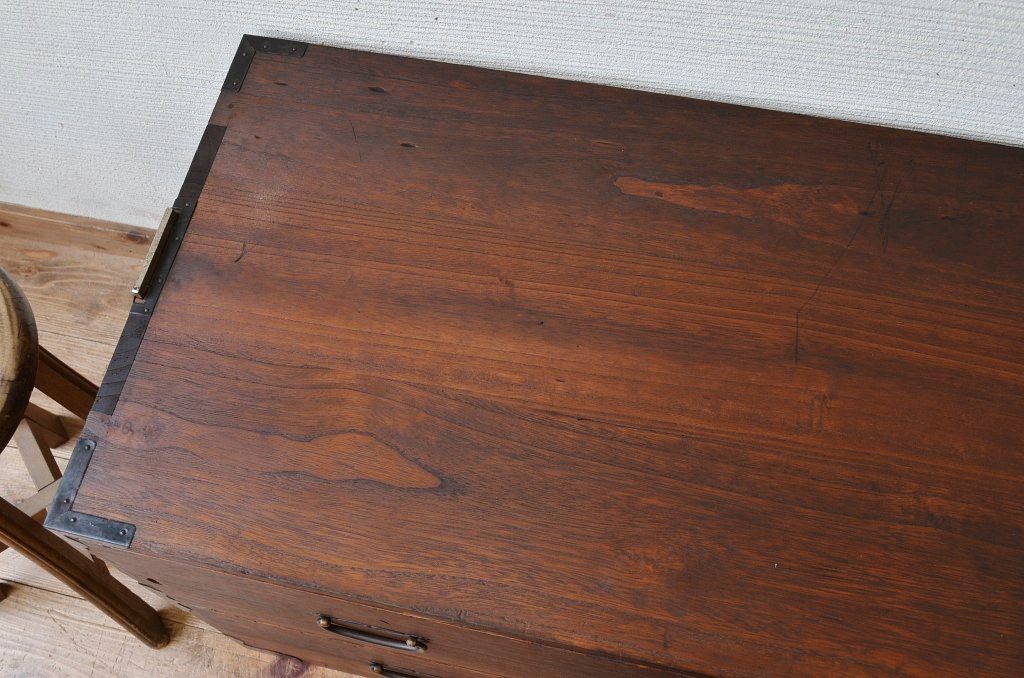 アンティーク家具　☆古いお家の二段重ね時代箪笥(チェスト)　