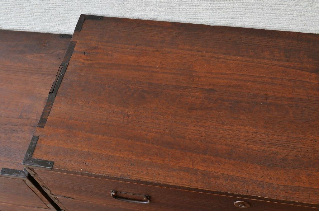 アンティーク家具　☆古いお家の二段重ね時代箪笥(チェスト)　