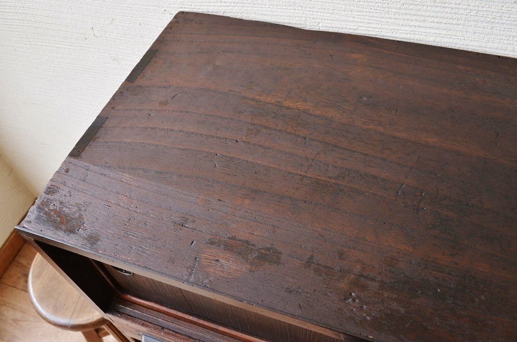 アンティーク家具　多少の傷み有り!!変わり型収納棚