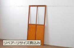 アンティーク建具　ペイント仕上げ限定　ホワイトカラーが爽やかなガラス窓2枚セット(ガラス戸、引き戸)(R-064269)