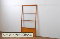 明治期　杉材　漆塗り　幅広サイズで存在感抜群の帯戸2枚セット(板戸)(2)