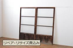 アンティーク建具　大正ロマンの雰囲気香るガラス戸1枚(引き戸)(R-062963)