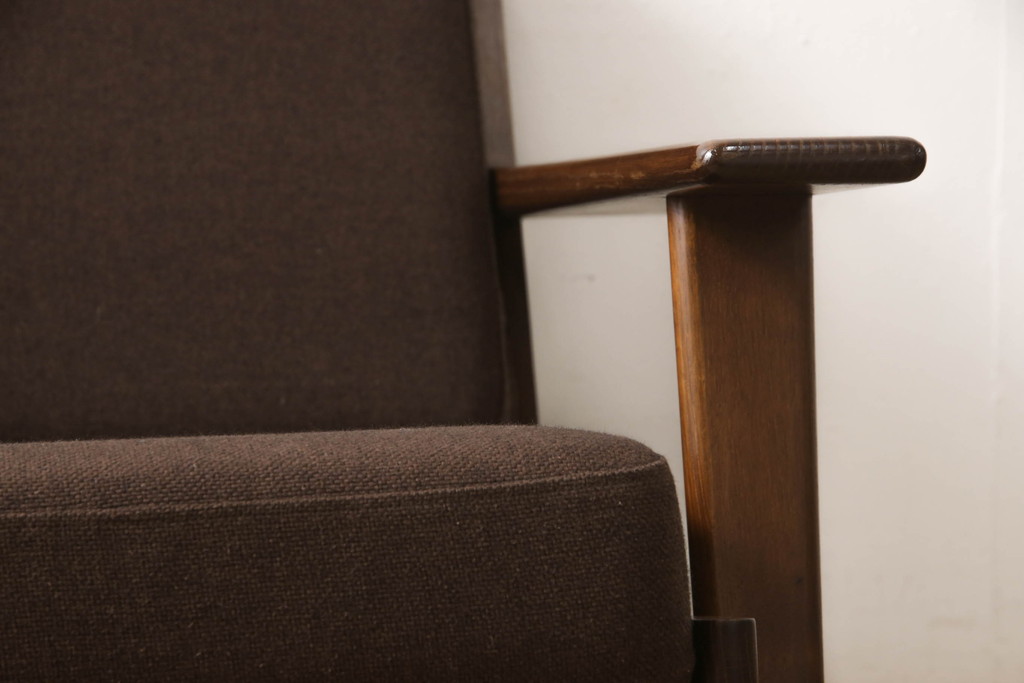 デンマークビンテージ　GETAMA(ゲタマ)　Hans J Wegner(ハンス・J・ウェグナー)　GE290　オーク材　くつろぎの空間を演出するアームチェア(椅子、イス、1P、一人掛けソファ、1人掛けソファ、ヴィンテージ、北欧)(R-062535)