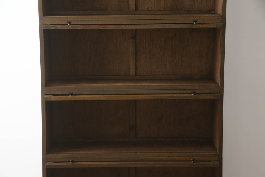 和製アンティーク　ナラ材　シンプルな中に上質なつくりの良さが感じられるスタッキングブックケース(本棚、本箱、キャビネット、収納棚)(R-053273)