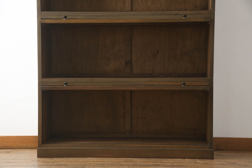 和製アンティーク　ナラ材　シンプルな中に上質なつくりの良さが感じられるスタッキングブックケース(本棚、本箱、キャビネット、収納棚)(R-053273)