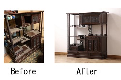 アンティーク家具　収納できる階段が珍しい踏み台(3段、ステップ、飾り棚)(R-048499)