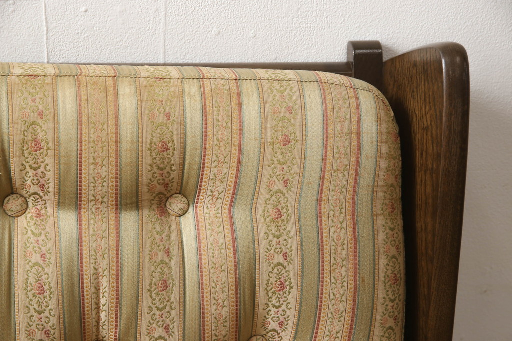 中古　横浜クラシック家具　ノックオンウッド(knockonwood)　コロニアルシリーズ(Hand Made)　英国の伝統スタイルであるウィングバックが印象的な1人掛けソファ(定価約31万円)(ウイングバック、ウィングチェア、1P、アームチェア、一人掛け)(R-055505)