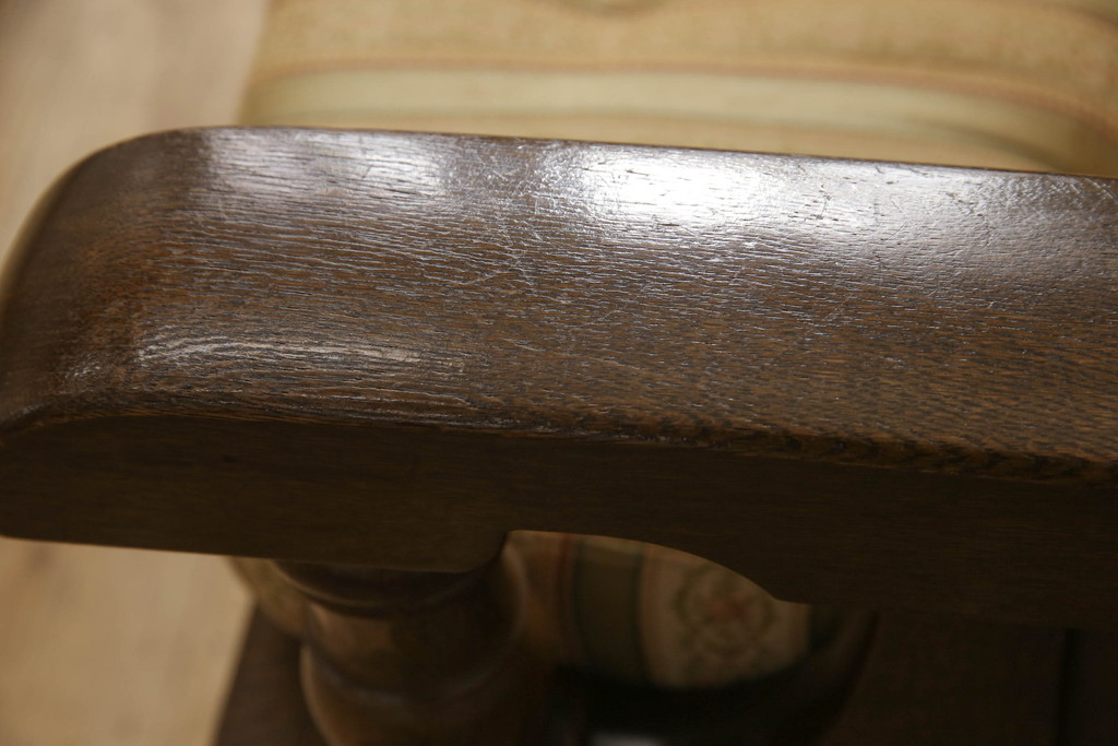 中古　横浜クラシック家具　ノックオンウッド(knockonwood)　コロニアルシリーズ(Hand Made)　英国の伝統スタイルであるウィングバックが印象的な1人掛けソファ(定価約31万円)(ウイングバック、ウィングチェア、1P、アームチェア、一人掛け)(R-055505)