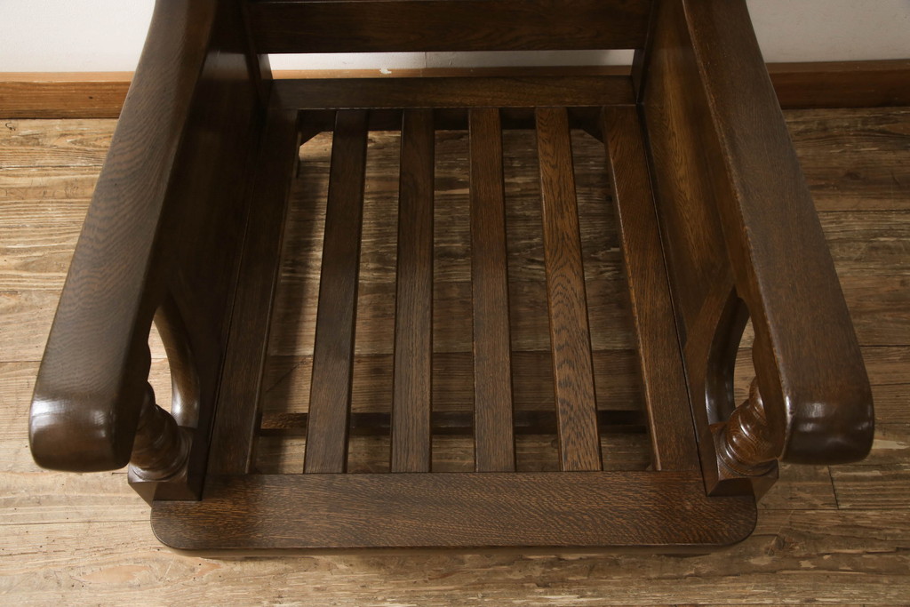 中古　横浜クラシック家具　ノックオンウッド(knockonwood)　コロニアルシリーズ(Hand Made)　英国の伝統スタイルであるウィングバックが印象的な1人掛けソファ(定価約31万円)(ウイングバック、ウィングチェア、1P、アームチェア、一人掛け)(R-055505)