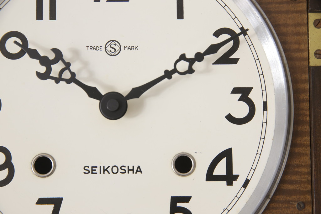 和製ビンテージ　TRADE(S)MARK　精工舎(SEIKOSHA、セイコー)　電池式　どこか懐かしさを感じる掛け時計(柱時計、古時計、ヴィンテージ)(R-054871)