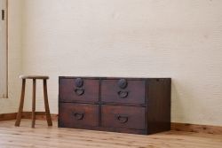 アンティーク家具　古民具　骨董　味のある引き出しローボード2