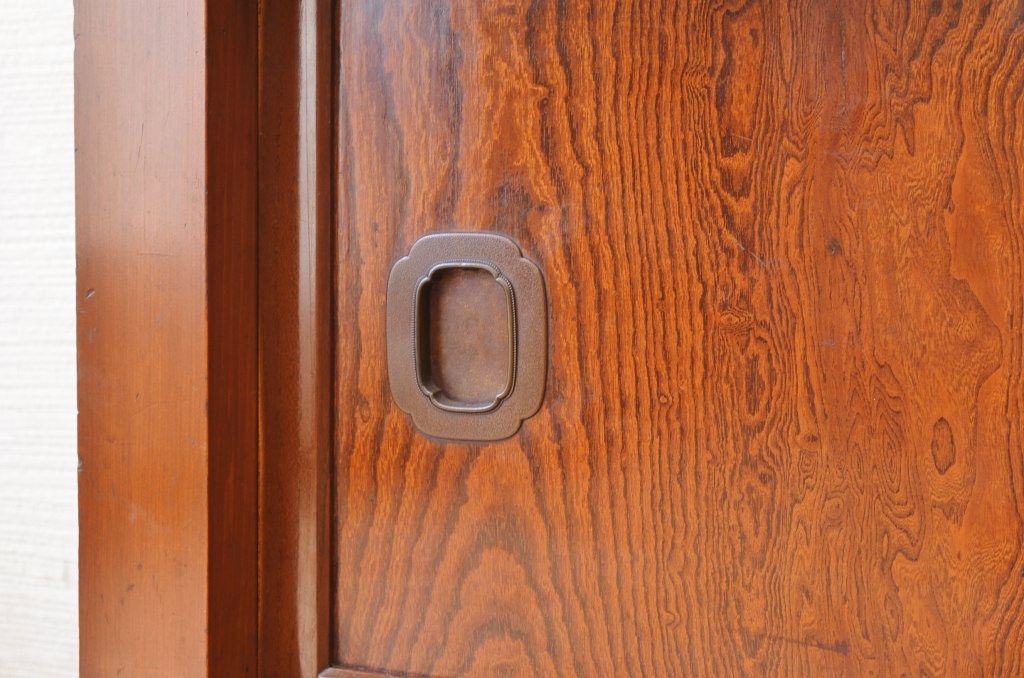 アンティーク家具　古民具　骨董　極上のコンディションの欅玉杢金沢水屋箪笥