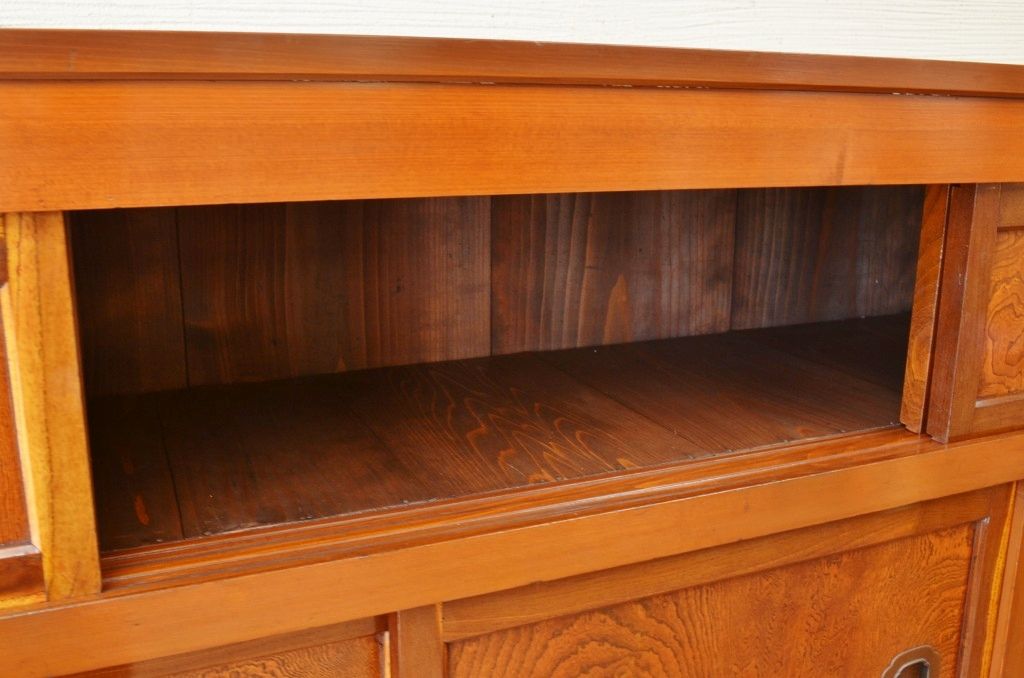 アンティーク家具　古民具　骨董　極上のコンディションの欅玉杢金沢水屋箪笥