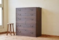 アンティーク家具　☆古い桐材の重ね箪笥(桐箪笥、桐たんす)