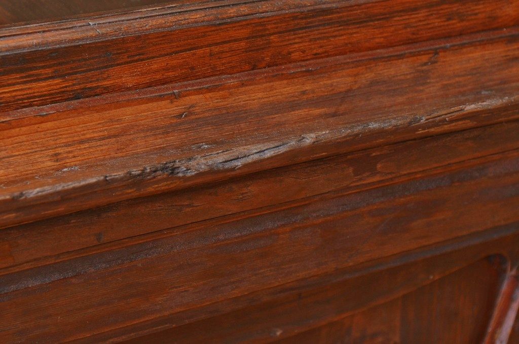 アンティーク家具　古い洋品店の三面ガラス収納棚(ガラスケース、ショーケース、飾り棚)