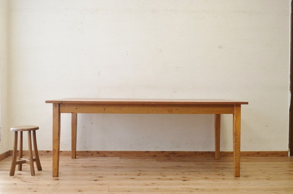 アンティーク家具　1960〜70年代　古い学校の大きなテーブル(ダイニングテーブル、作業台)