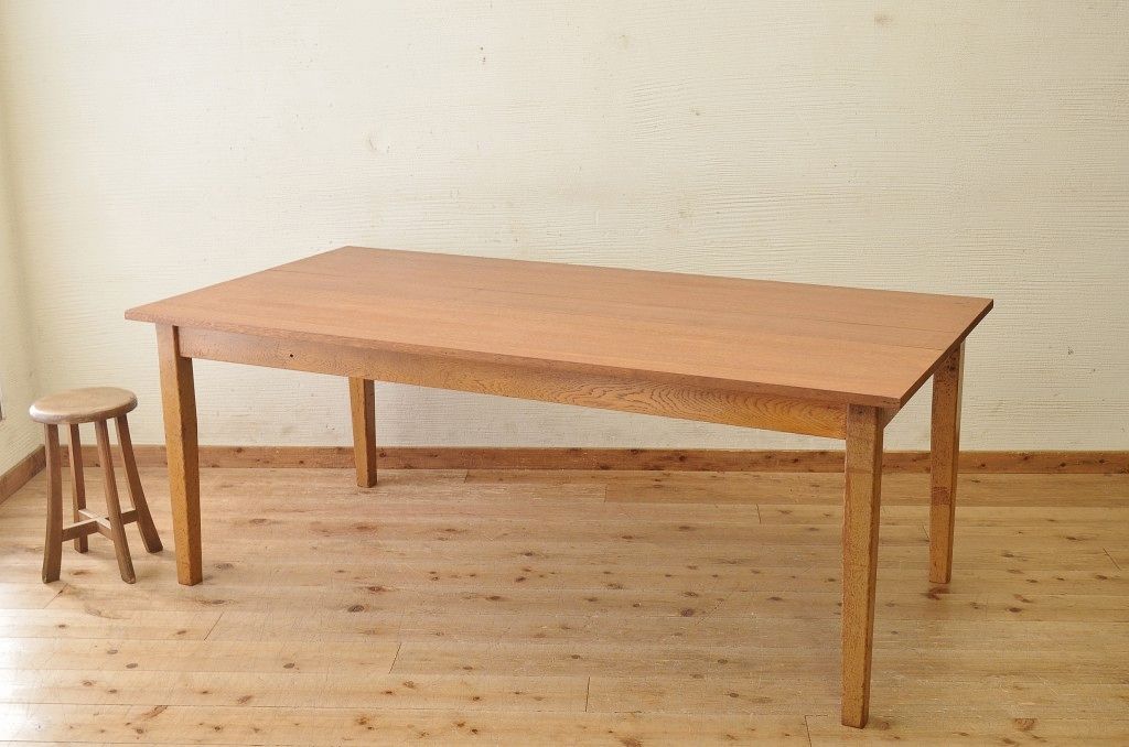 アンティーク家具　1960〜70年代　古い学校の大きなテーブル(ダイニングテーブル、作業台)
