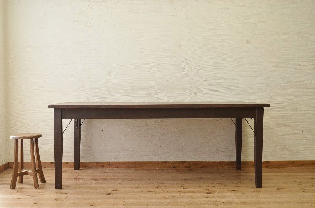 アンティーク家具　1950〜60年代　ナラ材の大きな作業台(ダイニングテーブ)1