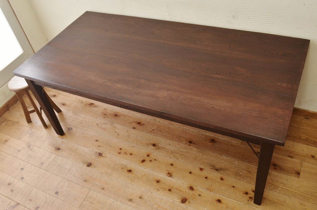 アンティーク家具　1950〜60年代　ナラ材の大きな作業台(ダイニングテーブ)1