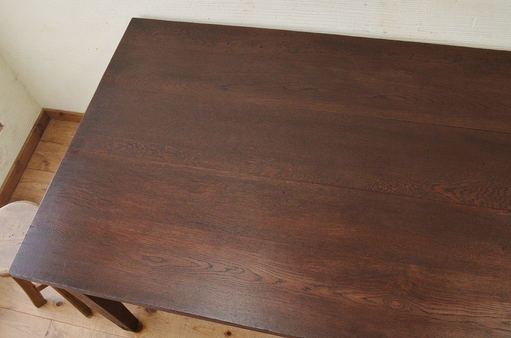 アンティーク家具　1950〜60年代　ナラ材の大きな作業台(ダイニングテーブ)1