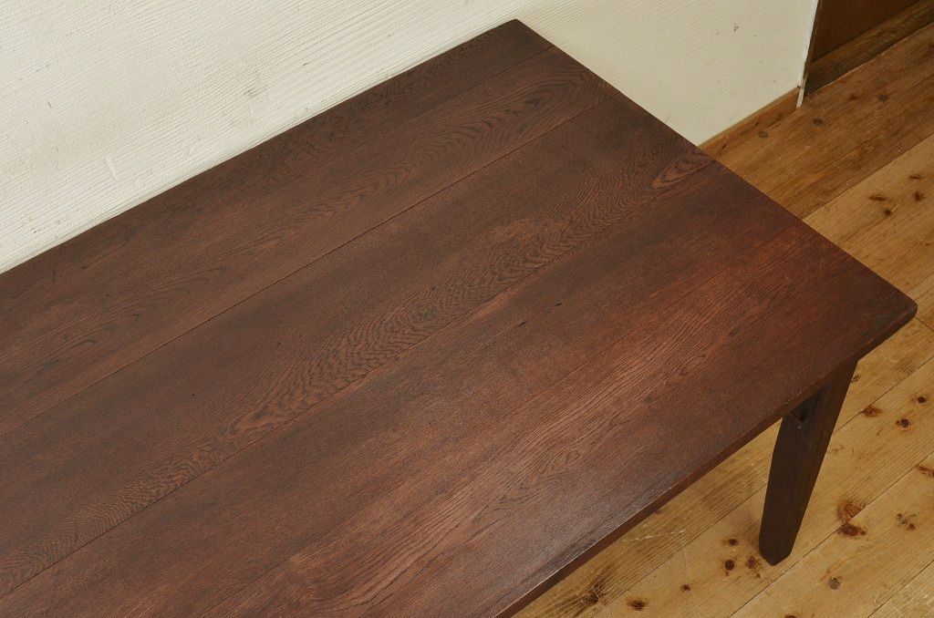 アンティーク家具　1950〜60年代　ナラ材の大きな作業台(ダイニングテーブ)1