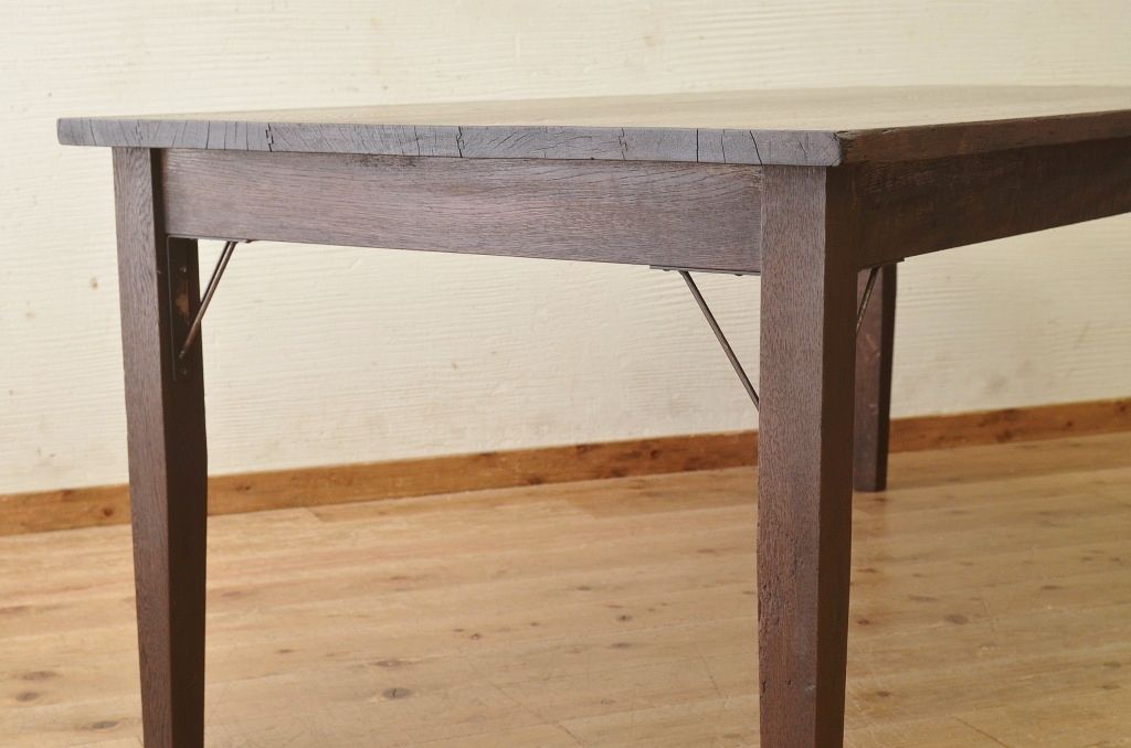 アンティーク家具　1950〜60年代　ナラ材の大きな作業台(ダイニングテーブ)1