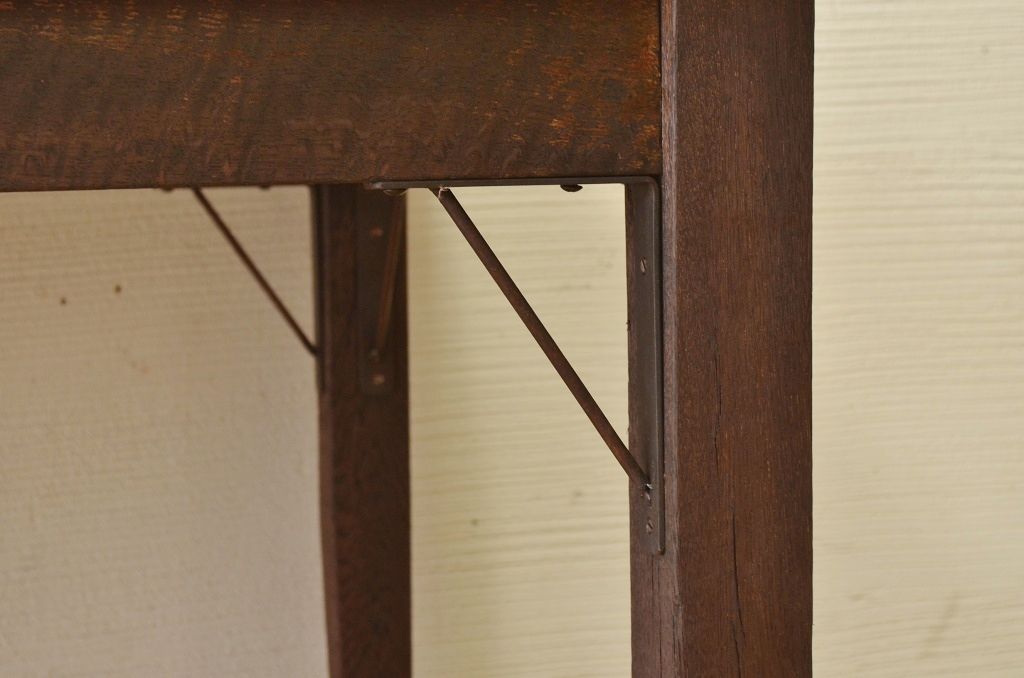 アンティーク家具　1950〜60年代　ナラ材の大きな作業台(ダイニングテーブ)1