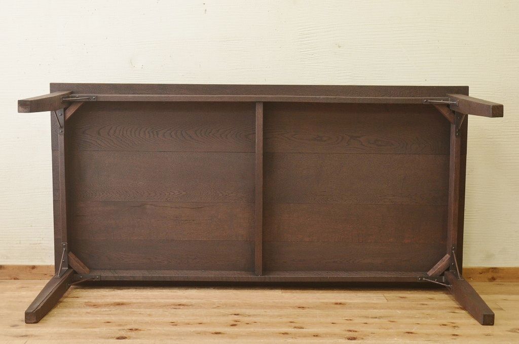 アンティーク家具　1950〜60年代　ナラ材の大きな作業台(ダイニングテーブ)1