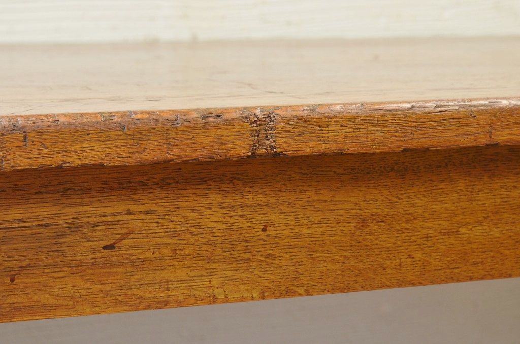 アンティーク家具　1950〜60年代　ナラ材の大きな作業台(ダイニングテーブ)2