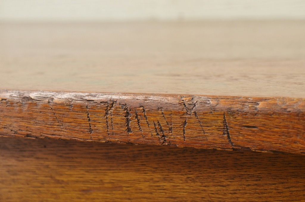 アンティーク家具　1950〜60年代　ナラ材の大きな作業台(ダイニングテーブ)2