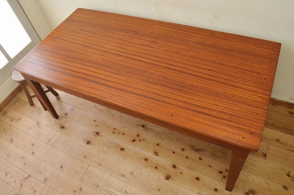 アンティーク家具　1950〜60年代古い学校の大きな作業台(ダイニングテーブル)1