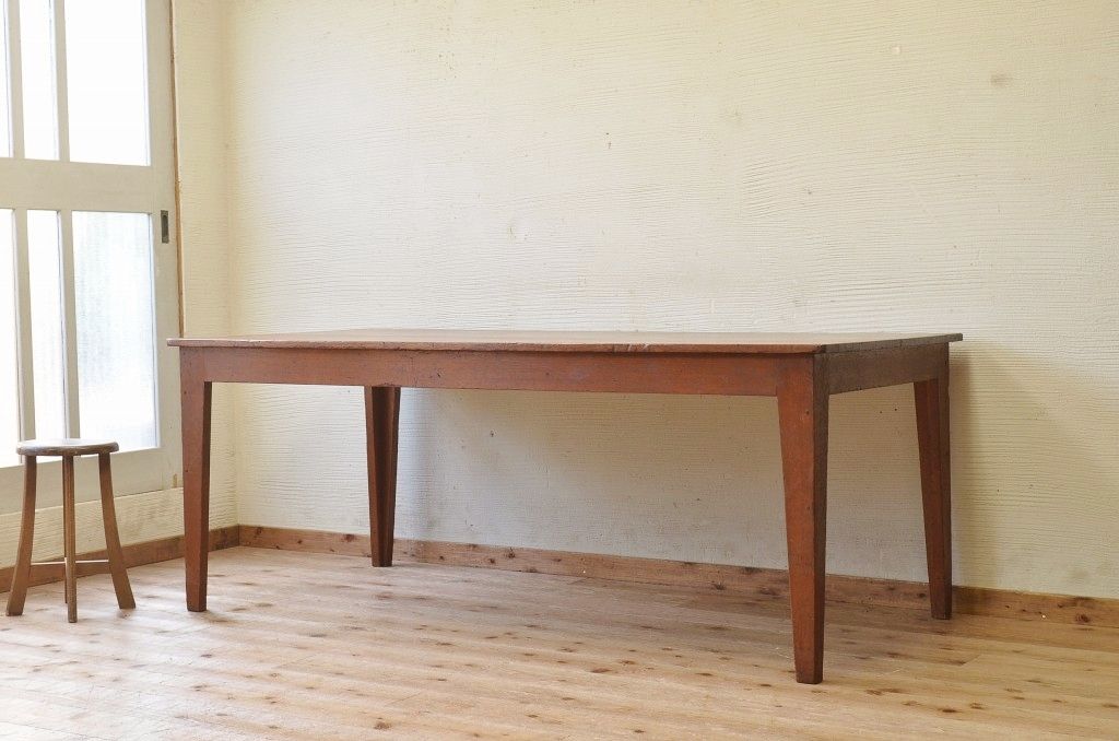 アンティーク家具　1950〜60年代古い学校の大きな作業台(ダイニングテーブル)3