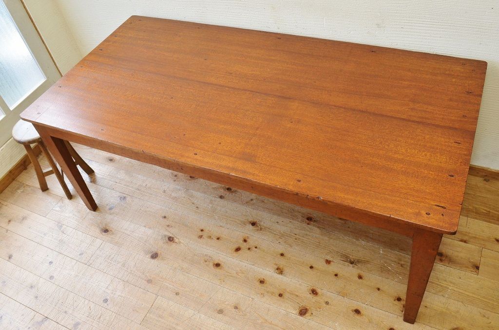アンティーク家具　1950〜60年代古い学校の大きな作業台(ダイニングテーブル)3