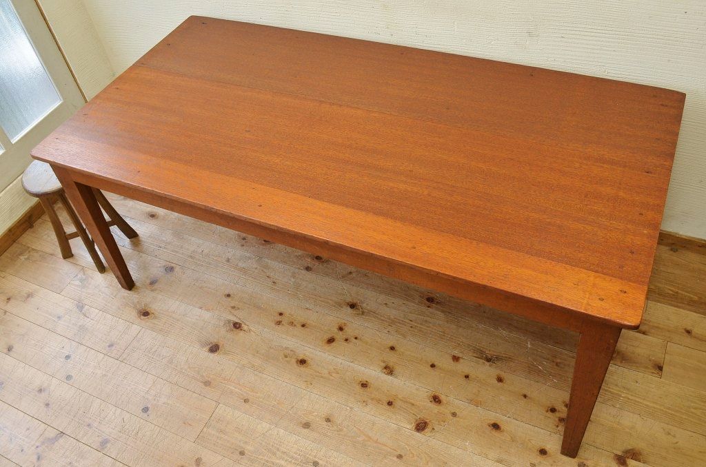 アンティーク家具　1950〜60年代古い学校の大きな作業台(ダイニングテーブル)4