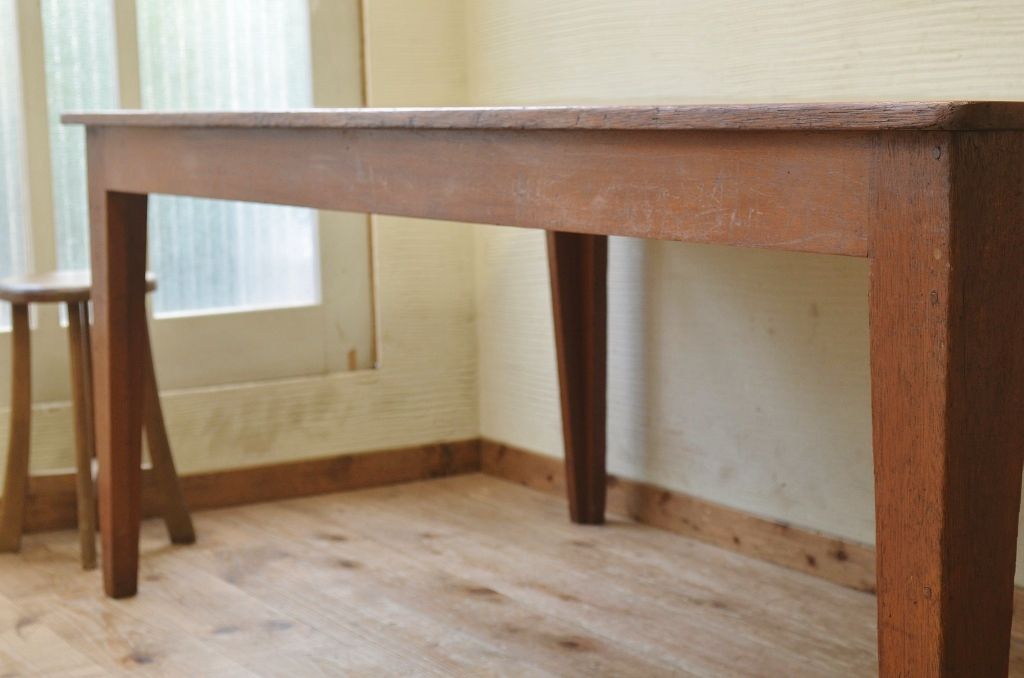 アンティーク家具　1950〜60年代古い学校の大きな作業台(ダイニングテーブル)4