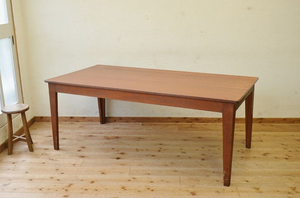 アンティーク家具　1950〜60年代古い学校の大きな作業台(ダイニングテーブル)4