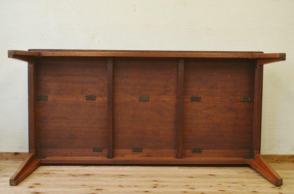 アンティーク家具　1950〜60年代古い学校の大きな作業台(ダイニングテーブル)4