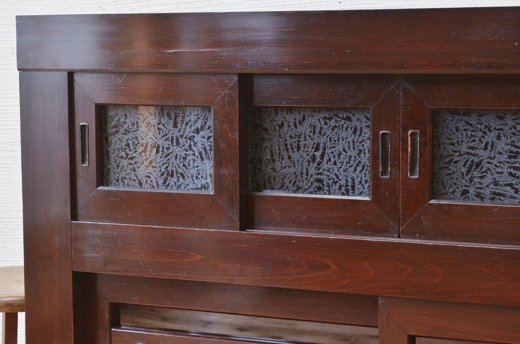 アンティーク家具　古民具　骨董　味の良い四尺水屋箪笥「角カット有」2(食器棚、収納棚)