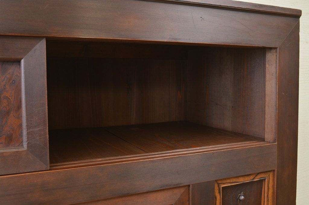 アンティーク家具　古民具　骨董　明治〜大正　黒柿と欅玉杢の上品な水屋箪笥