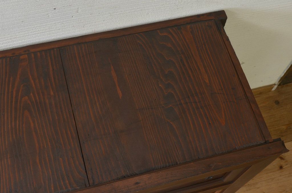 アンティーク家具　古民具　骨董　明治〜大正　黒柿と欅玉杢の上品な水屋箪笥