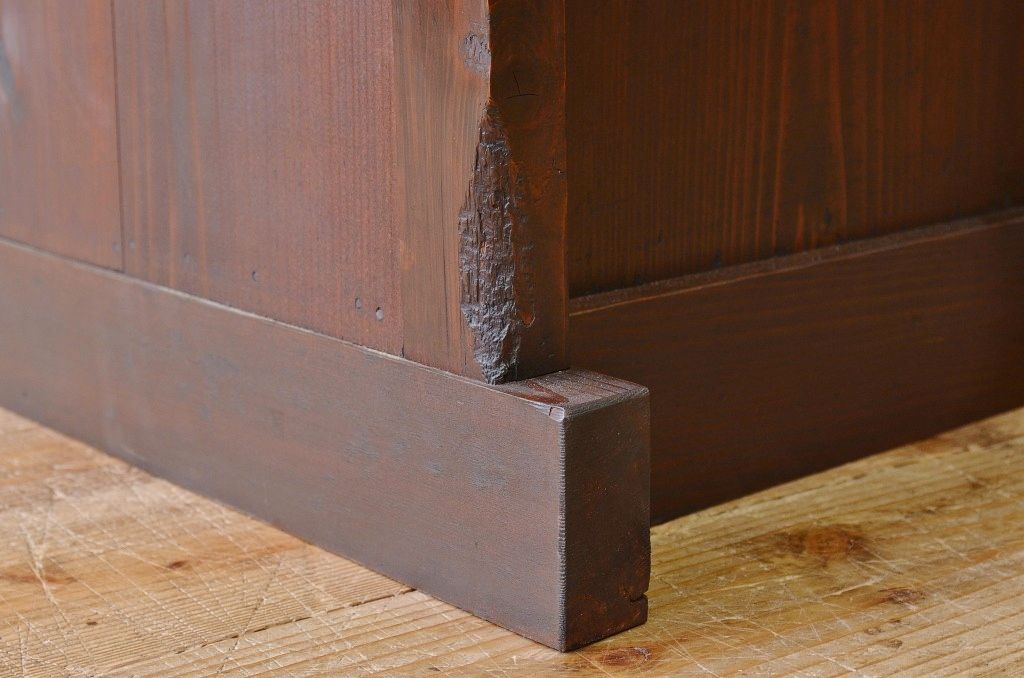 アンティーク家具　明治時代　近江　二段重ね引き出し収納棚(薬箪笥)
