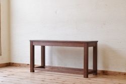 アンティーク家具　古い木のシンプルなアンティークベンチ