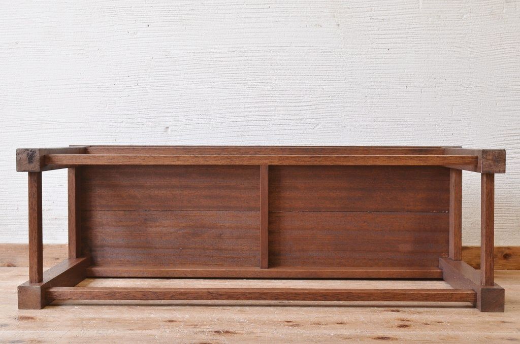 アンティーク家具　古い木のシンプルなアンティークベンチ